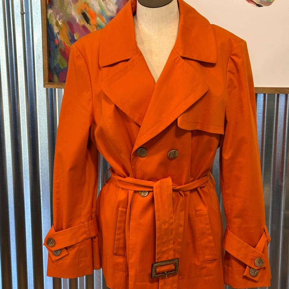 Orange Double-Breasted Women's Jacket